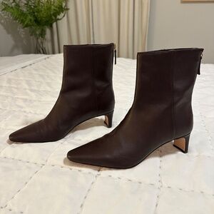 J.Crew brown leather booties, Size 8